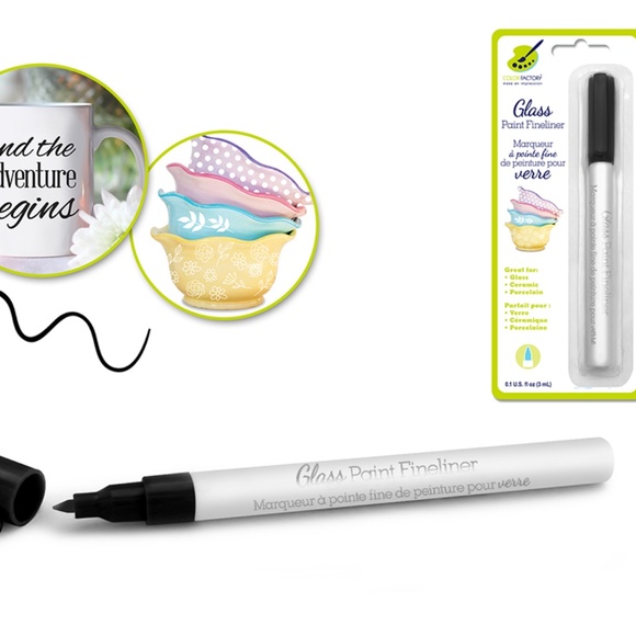 Glass Paint Fineliner Marker 3ml (Black) - Picture 1 of 9